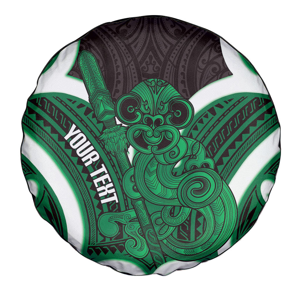 Kakariki Aotearoa Atua Tumatauenga Personalised Spare Tire Cover Maori God Of War Tiki With Taiaha LT14 - Polynesian Pride