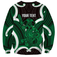 Kakariki Aotearoa Atua Tumatauenga Personalised Sweatshirt Maori God Of War Tiki With Taiaha LT14 - Polynesian Pride