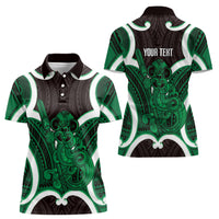 Kakariki Aotearoa Atua Tumatauenga Personalised Women Polo Shirt Maori God Of War Tiki With Taiaha LT14 - Polynesian Pride