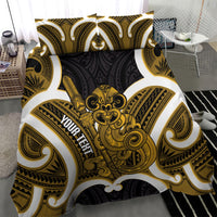 Kowhai Aotearoa Atua Tumatauenga Personalised Bedding Set Maori God Of War Tiki With Taiaha LT14 - Polynesian Pride