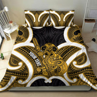 Kowhai Aotearoa Atua Tumatauenga Personalised Bedding Set Maori God Of War Tiki With Taiaha LT14 - Polynesian Pride