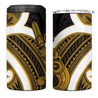 Kowhai Aotearoa Atua Tumatauenga 4 in 1 Can Cooler Tumbler Maori God Of War Tiki With Taiaha LT14 One Size: 16 oz Yellow - Polynesian Pride