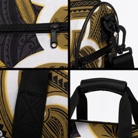 Kowhai Aotearoa Atua Tumatauenga Personalised Duffle Bag Maori God Of War Tiki With Taiaha