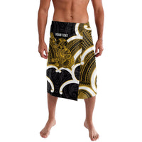 Kowhai Aotearoa Atua Tumatauenga Personalised Lavalava Maori God Of War Tiki With Taiaha LT14 Yellow - Polynesian Pride