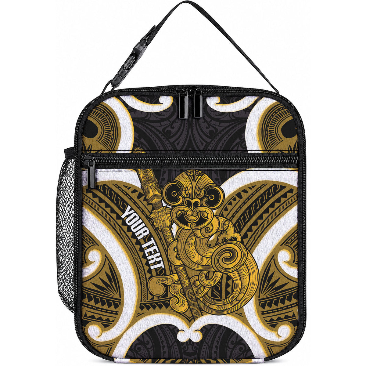 Kowhai Aotearoa Atua Tumatauenga Personalised Lunch Bag Maori God Of War Tiki With Taiaha