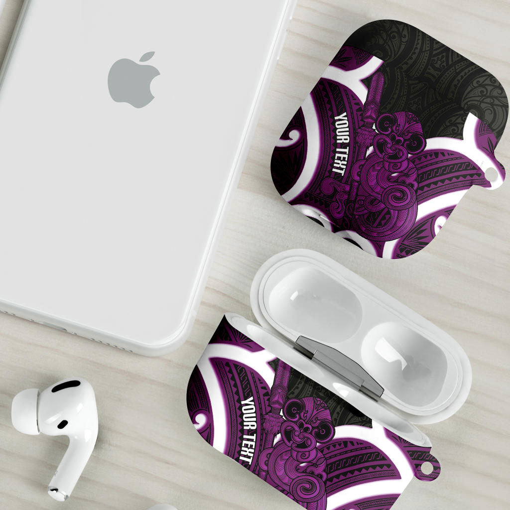 Waiporoporo Aotearoa Atua Tumatauenga Personalised AirPods Case Maori God Of War Tiki With Taiaha LT14 - Polynesian Pride