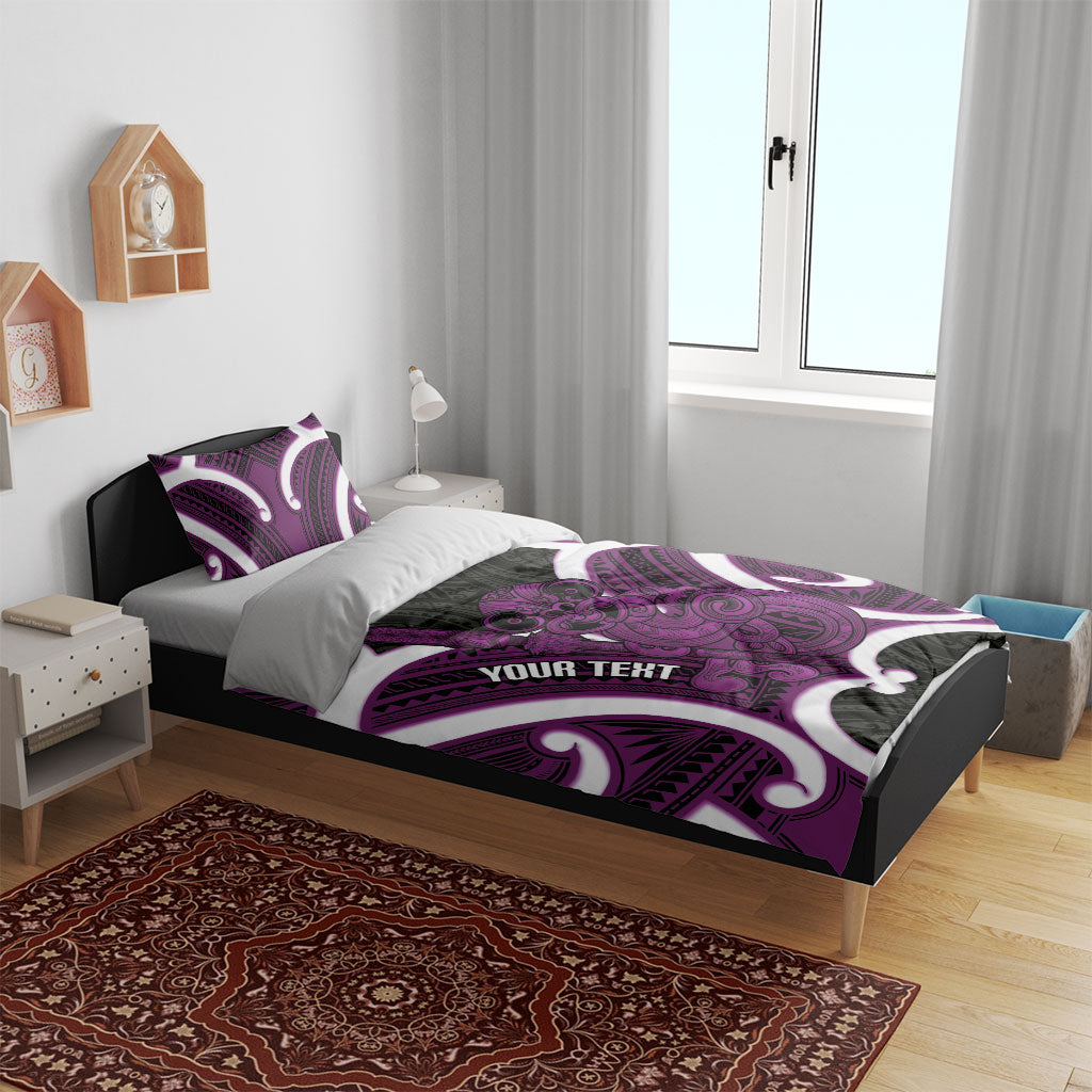 Waiporoporo Aotearoa Atua Tumatauenga Personalised Bedding Set Maori God Of War Tiki With Taiaha LT14 - Polynesian Pride