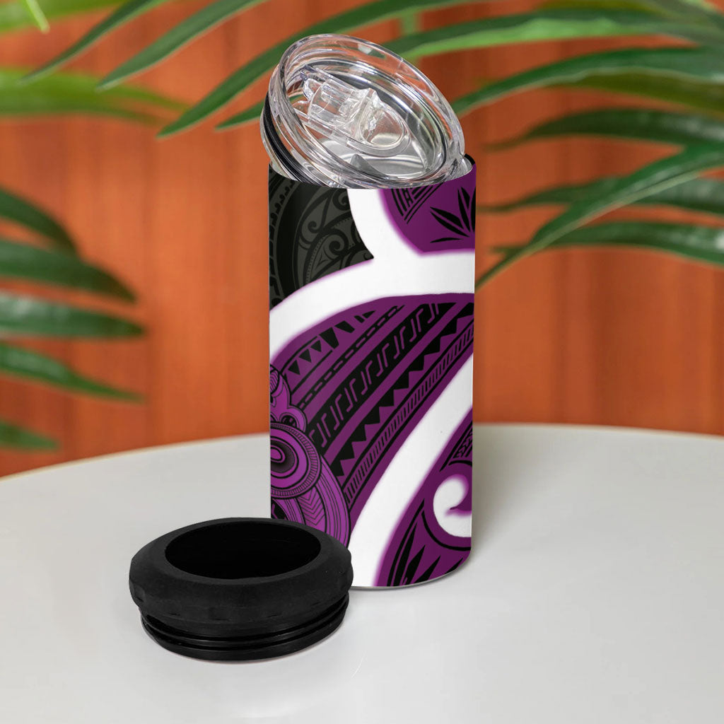 Waiporoporo Aotearoa Atua Tumatauenga 4 in 1 Can Cooler Tumbler Maori God Of War Tiki With Taiaha LT14 - Polynesian Pride