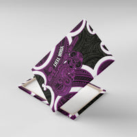 Waiporoporo Aotearoa Atua Tumatauenga Personalised Canvas Wall Art Maori God Of War Tiki With Taiaha LT14 With Frame Purple - Polynesian Pride