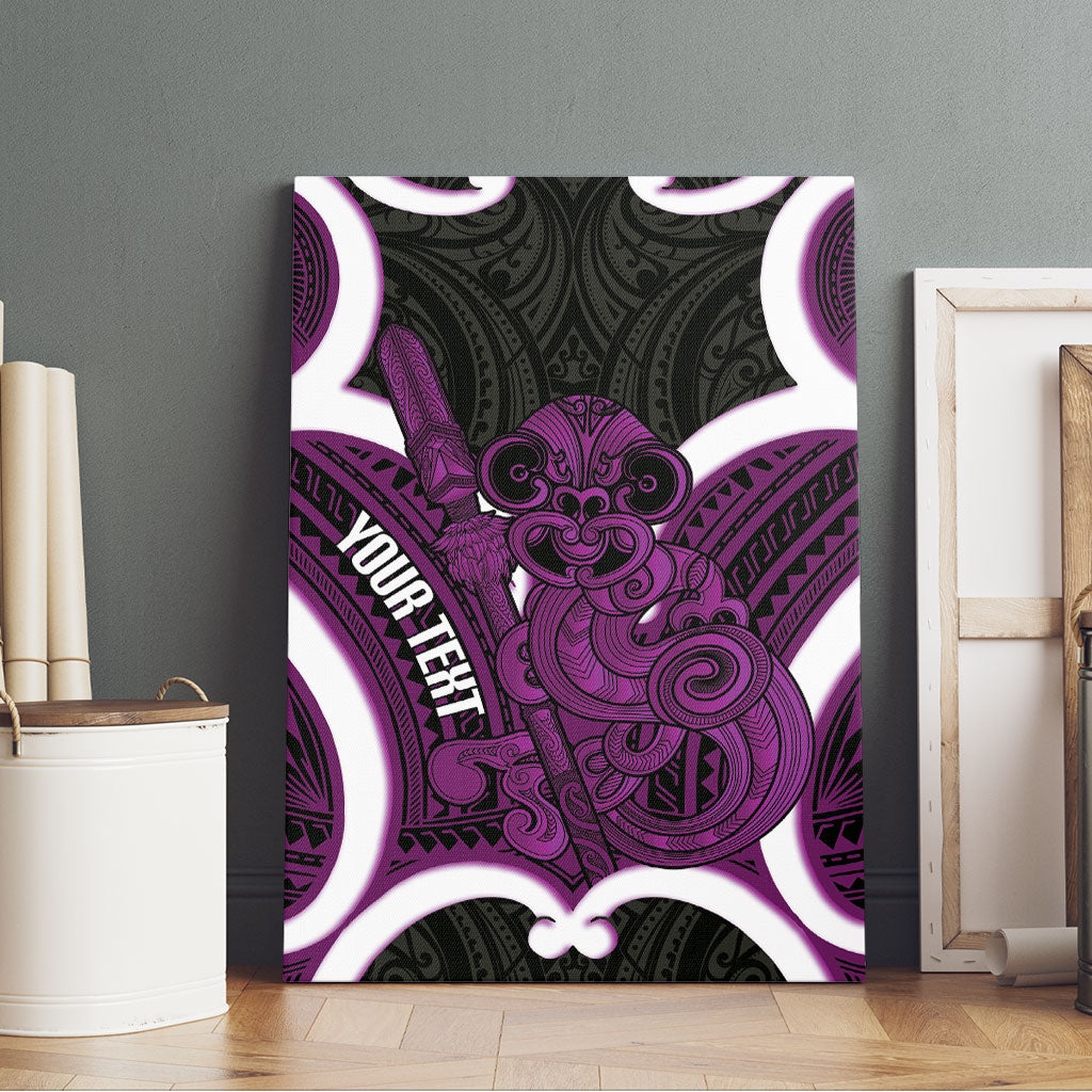 Waiporoporo Aotearoa Atua Tumatauenga Personalised Canvas Wall Art Maori God Of War Tiki With Taiaha LT14 - Polynesian Pride