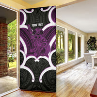Waiporoporo Aotearoa Atua Tumatauenga Personalised Door Cover Maori God Of War Tiki With Taiaha LT14 - Polynesian Pride