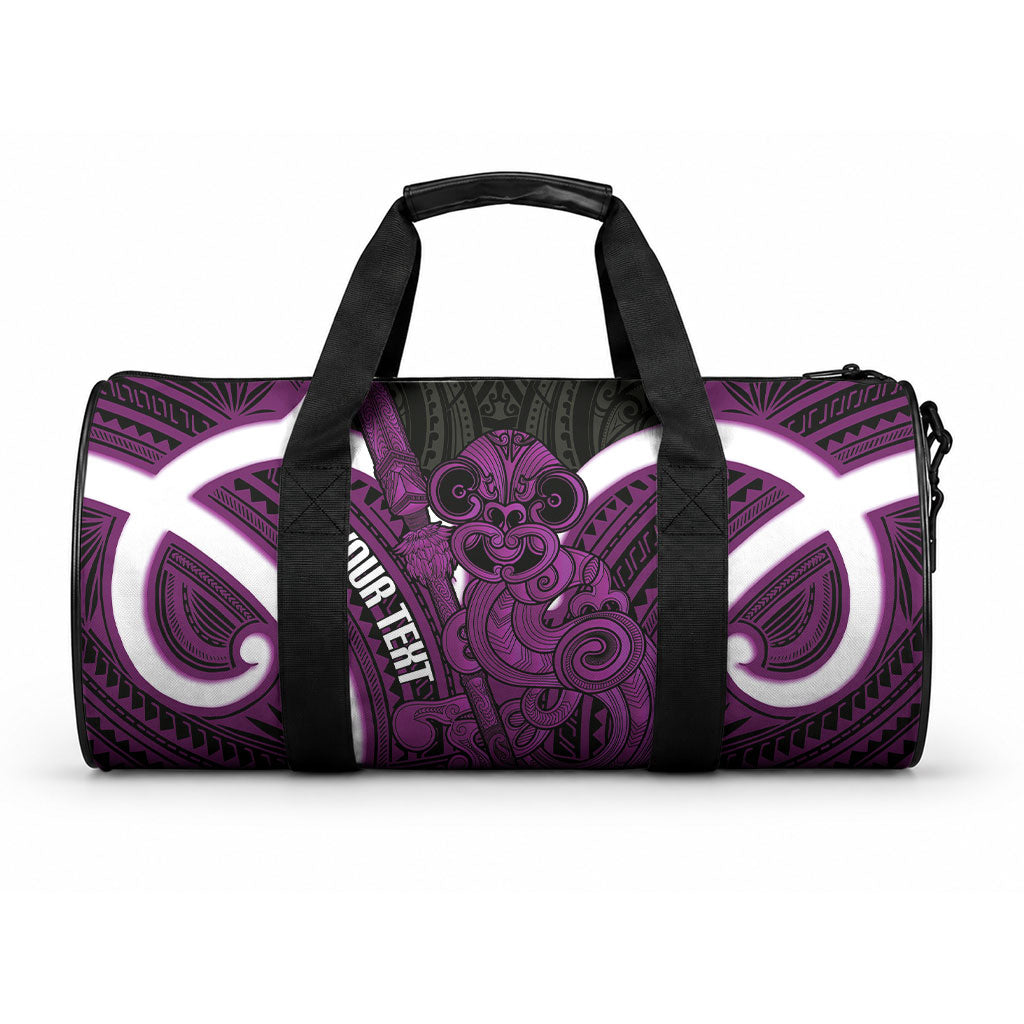 Waiporoporo Aotearoa Atua Tumatauenga Personalised Duffle Bag Maori God Of War Tiki With Taiaha