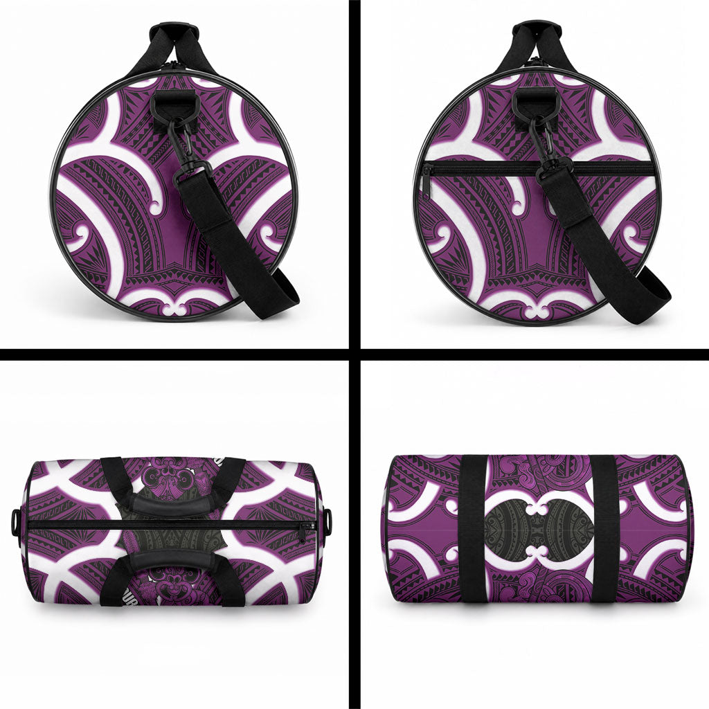 Waiporoporo Aotearoa Atua Tumatauenga Personalised Duffle Bag Maori God Of War Tiki With Taiaha