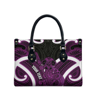 Waiporoporo Aotearoa Atua Tumatauenga Personalised Leather Bag Maori God Of War Tiki With Taiaha LT14 - Polynesian Pride
