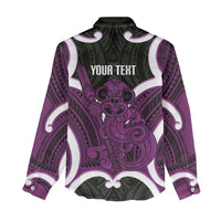 Waiporoporo Aotearoa Atua Tumatauenga Personalised Women Casual Shirt Maori God Of War Tiki With Taiaha LT14 - Polynesian Pride