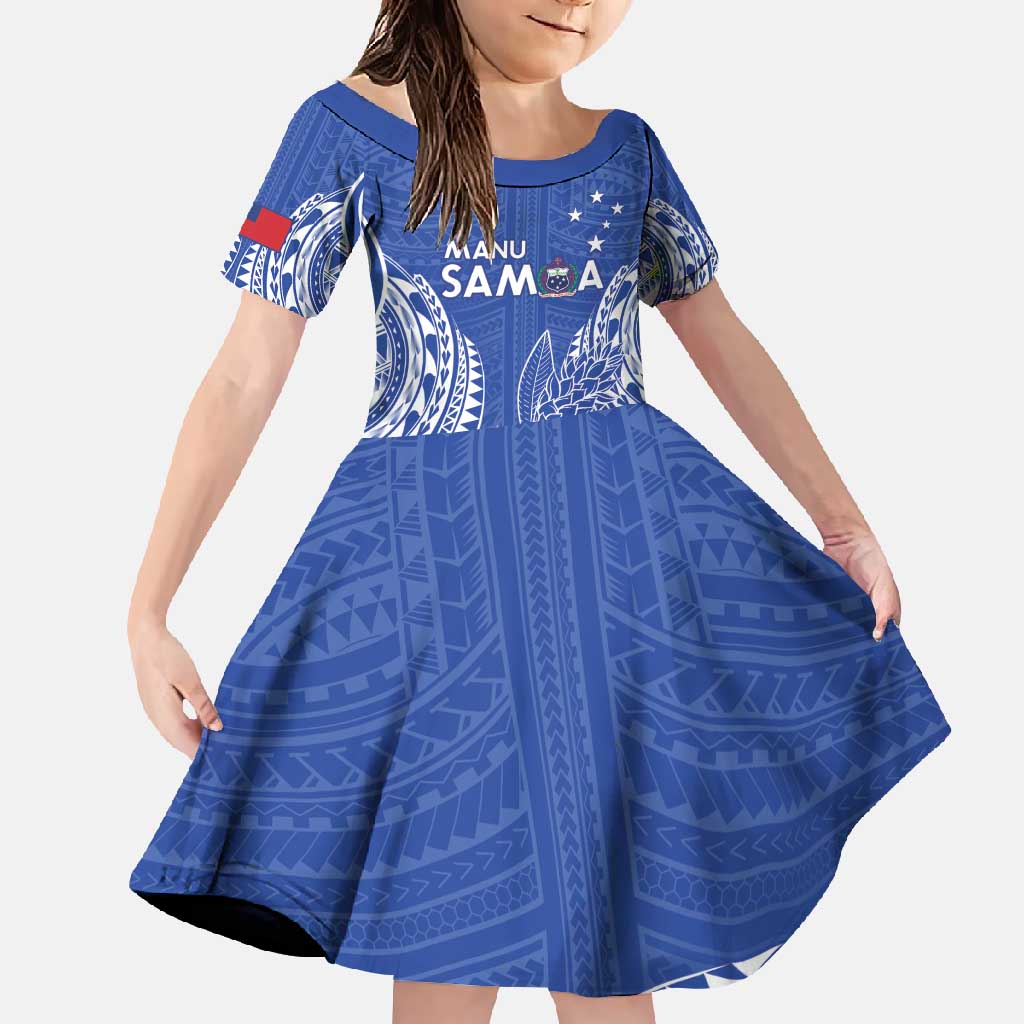Custom Manu Samoa Rugby 2024 Family Matching Summer Maxi Dress and Hawaiian Shirt Go Champions Samoan Tattoo
