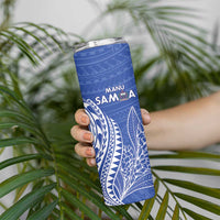 Custom Manu Samoa Rugby 2024 Skinny Tumbler Go Champions Samoan Tattoo LT14 - Polynesian Pride