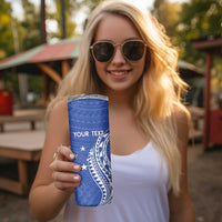 Custom Manu Samoa Rugby 2024 Skinny Tumbler Go Champions Samoan Tattoo LT14 - Polynesian Pride
