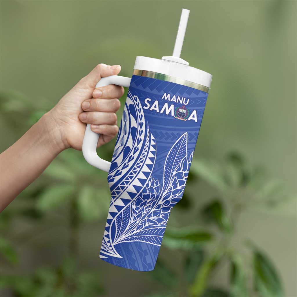 Custom Manu Samoa Rugby 2024 Tumbler With Handle Go Champions Samoan Tattoo