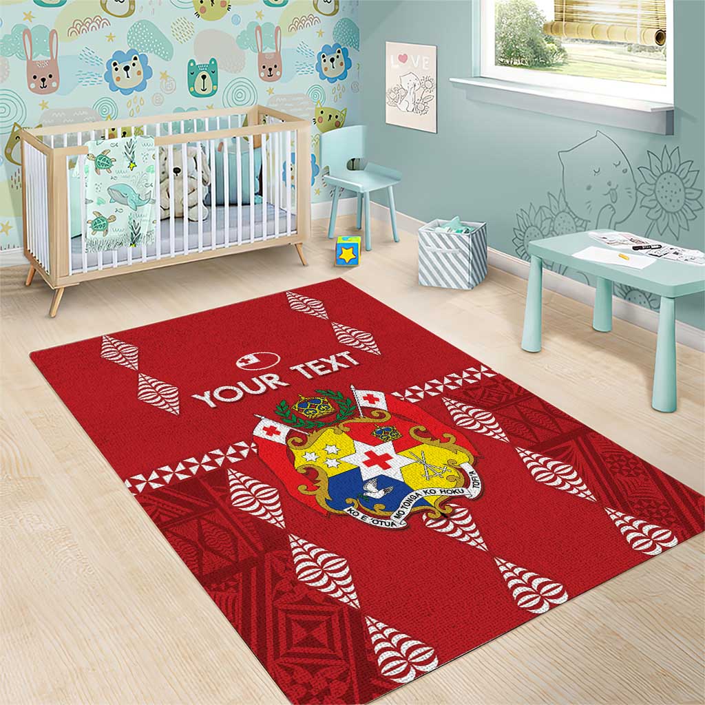 Custom Tonga Rugby 2024 Area Rug Go Champions Ikale Tahi Ngatu Pattern