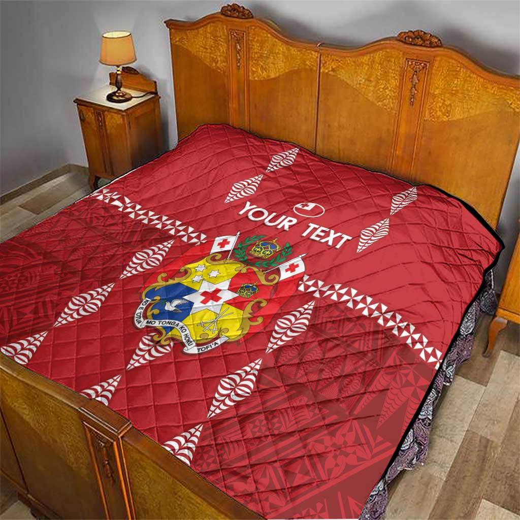 Custom Tonga Rugby 2024 Quilt Go Champions Ikale Tahi Ngatu Pattern
