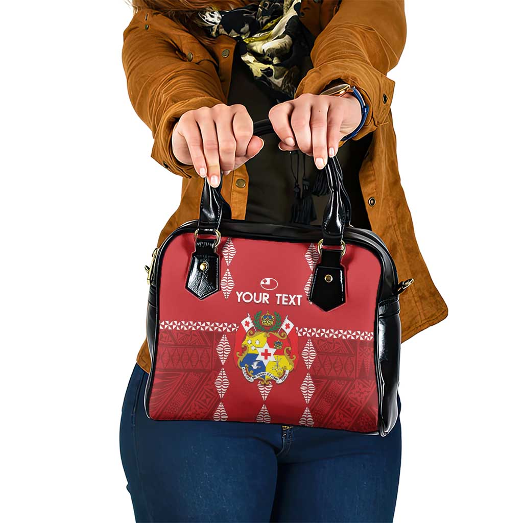 Custom Tonga Rugby 2024 Shoulder Handbag Go Champions Ikale Tahi Ngatu Pattern LT14 One Size Red - Polynesian Pride