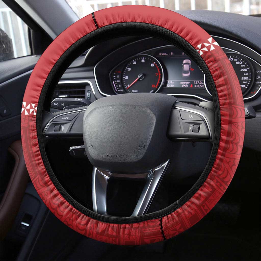Tonga Rugby 2024 Steering Wheel Cover Go Champions Ikale Tahi Ngatu Pattern