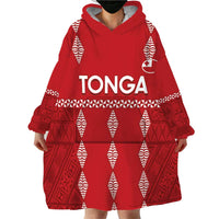 Custom Tonga Rugby 2024 Wearable Blanket Hoodie Go Champions Ikale Tahi Ngatu Pattern