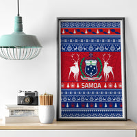 Personalised Samoa Christmas Canvas Wall Art Samoan Coat Of Arms Manuia Le Kirisimas LT14 - Polynesian Pride