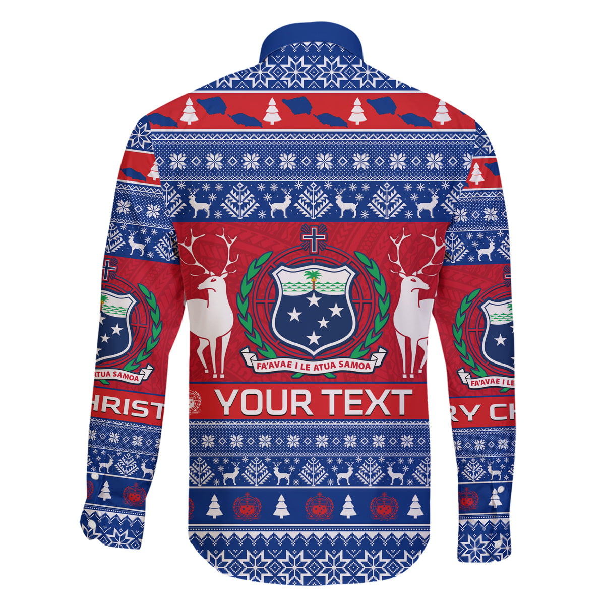 Personalised Samoa Christmas Family Matching Short Sleeve Bodycon Dress and Hawaiian Shirt Samoan Coat Of Arms Manuia Le Kirisimas LT14 - Polynesian Pride