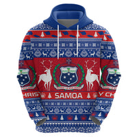 Personalised Samoa Christmas Hoodie Samoan Coat Of Arms Manuia Le Kirisimas LT14 - Polynesian Pride