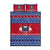 Personalised Samoa Christmas Quilt Bed Set Samoan Coat Of Arms Manuia Le Kirisimas LT14 Blue - Polynesian Pride
