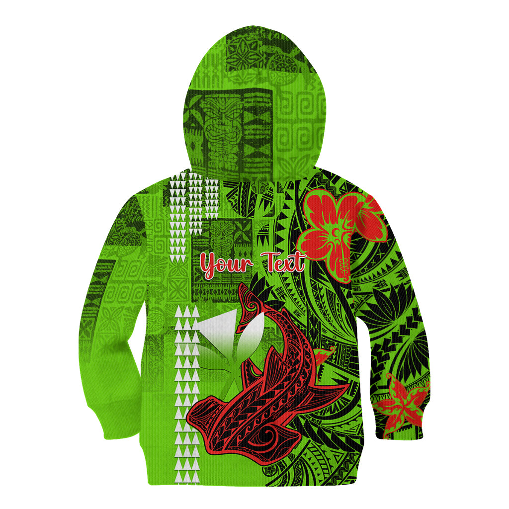 Personalised Hawaii Christmas Kid Hoodie Mele Kalikimaka Kakau Polynesian Shark Tattoo LT14 - Polynesian Pride