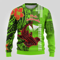 Personalised Hawaii Christmas Ugly Christmas Sweater Mele Kalikimaka Kakau Polynesian Shark Tattoo LT14 - Polynesian Pride