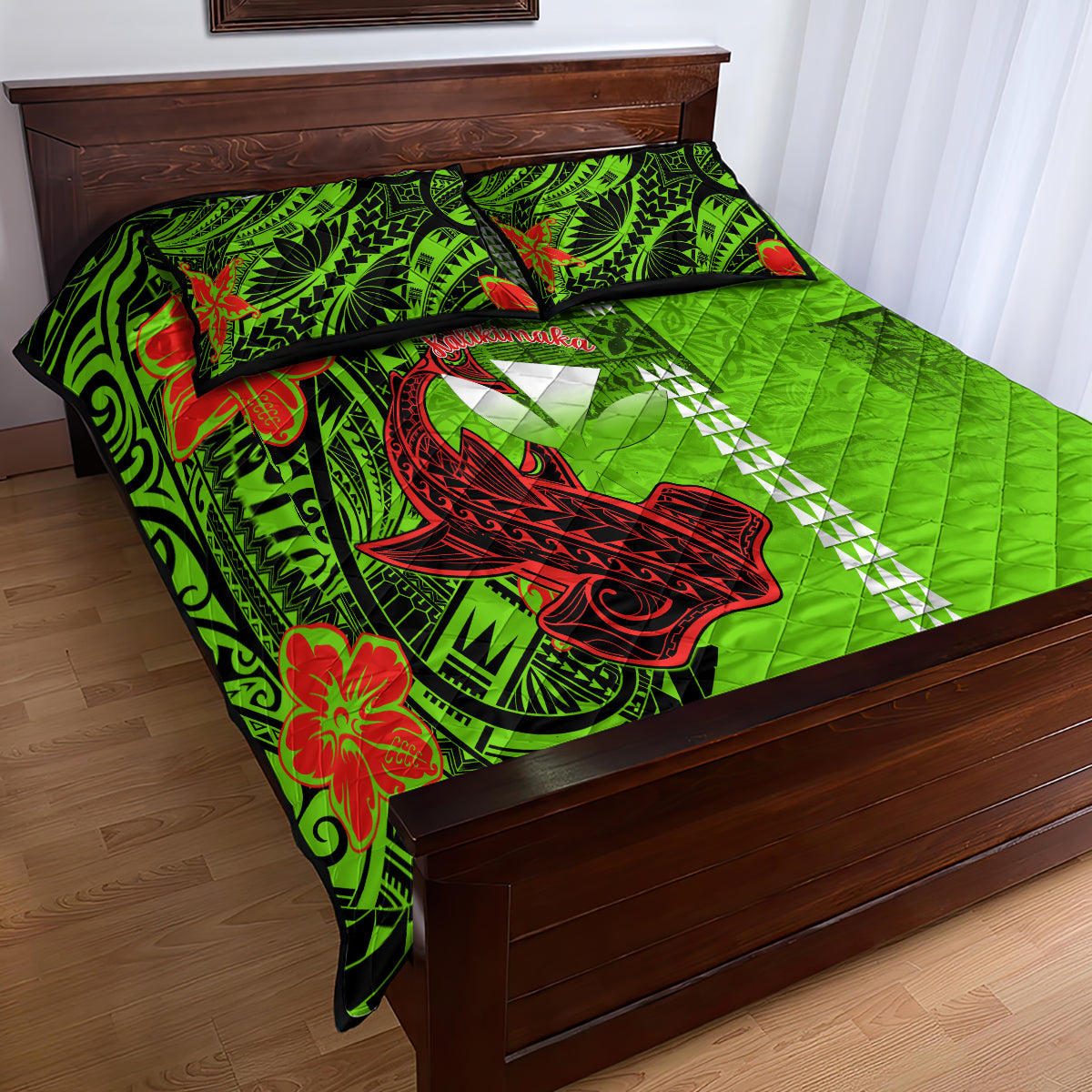Personalised Hawaii Christmas Quilt Bed Set Mele Kalikimaka Kakau Polynesian Shark Tattoo LT14 - Polynesian Pride
