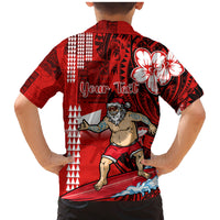 Personalised Hawaii Christmas Family Matching Mermaid Dress and Hawaiian Shirt Mele Kalikimaka Surfing Santa Claus LT14 - Polynesian Pride
