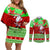 Personalised Hawaii Christmas Couples Matching Off Shoulder Short Dress and Long Sleeve Button Shirts Mele Kalikimaka Hawaiian Santa Tropical Vibes LT14 Red - Polynesian Pride