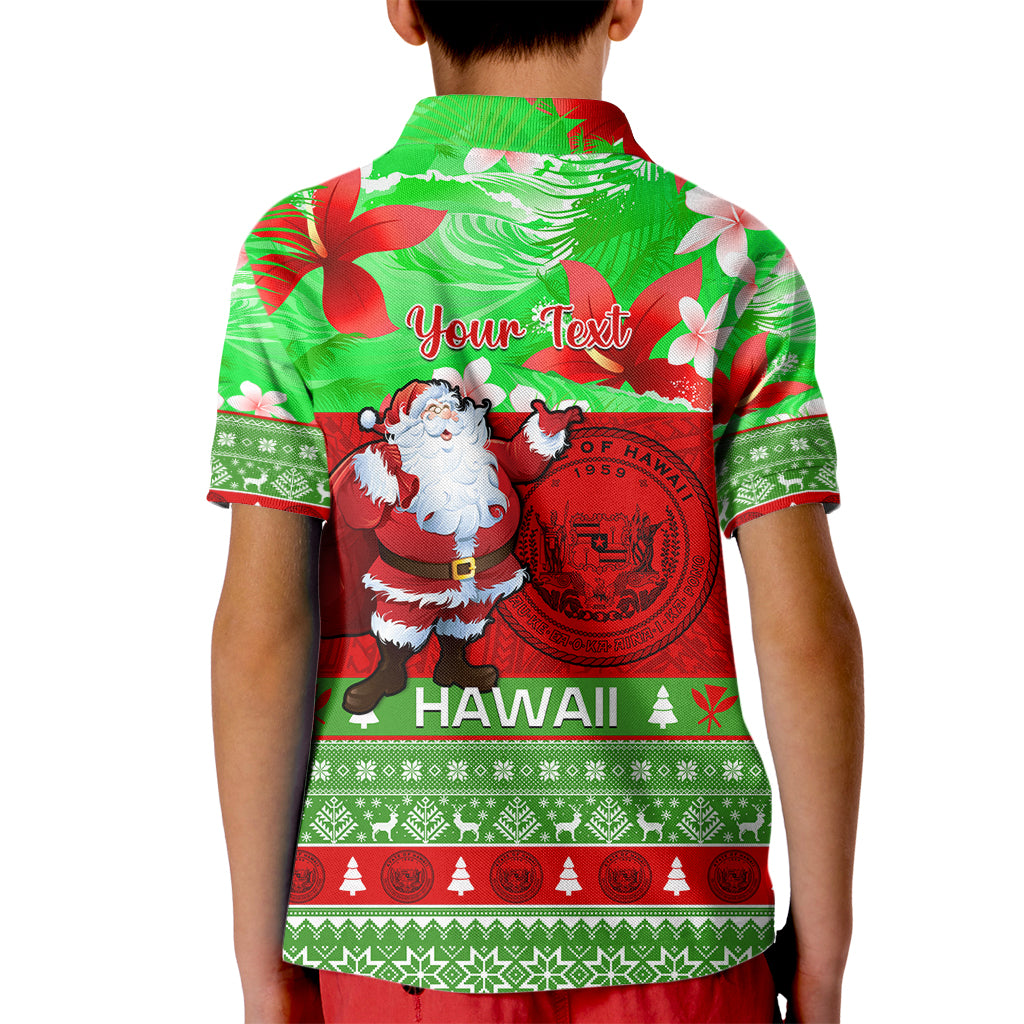 Personalised Hawaii Christmas Kid Polo Shirt Mele Kalikimaka Hawaiian Santa Tropical Vibes LT14 - Polynesian Pride