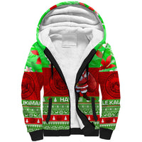 Personalised Hawaii Christmas Sherpa Hoodie Mele Kalikimaka Hawaiian Santa Tropical Vibes LT14 Unisex Red - Polynesian Pride