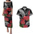 Personalized Mele Kalikimaka Hawaii Couples Matching Puletasi and Hawaiian Shirt I'iwi Bird With Ohia Lehua - Black Color