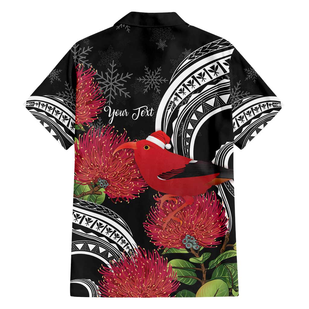 Personalized Mele Kalikimaka Hawaii Family Matching Summer Maxi Dress and Hawaiian Shirt I'iwi Bird With Ohia Lehua - Black Color LT14 - Polynesian Pride