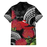 Personalized Mele Kalikimaka Hawaii Family Matching Summer Maxi Dress and Hawaiian Shirt I'iwi Bird With Ohia Lehua - Black Color LT14 - Polynesian Pride