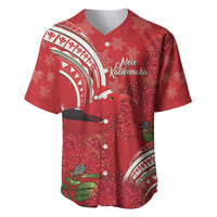 Personalized Mele Kalikimaka Hawaii Baseball Jersey I'iwi Bird With Ohia Lehua - Red Color LT14 Red - Polynesian Pride