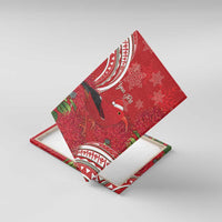 Personalized Mele Kalikimaka Hawaii Canvas Wall Art I'iwi Bird With Ohia Lehua - Red Color