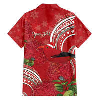 Personalized Mele Kalikimaka Hawaii Family Matching Tank Maxi Dress and Hawaiian Shirt I'iwi Bird With Ohia Lehua - Red Color