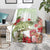 Pastel Green Hawaii Chameleon Christmas Blanket Mele Kalikimaka Kakau - Watercolor