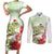 Pastel Green Hawaii Chameleon Christmas Couples Matching Short Sleeve Bodycon Dress and Long Sleeve Button Shirt Mele Kalikimaka Kakau - Watercolor