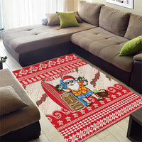 Hawaii Christmas Six Seven Area Rug Mele Kalikimaka Funny Santa 67 Gen Alpha Slang - Polynesian Pride
