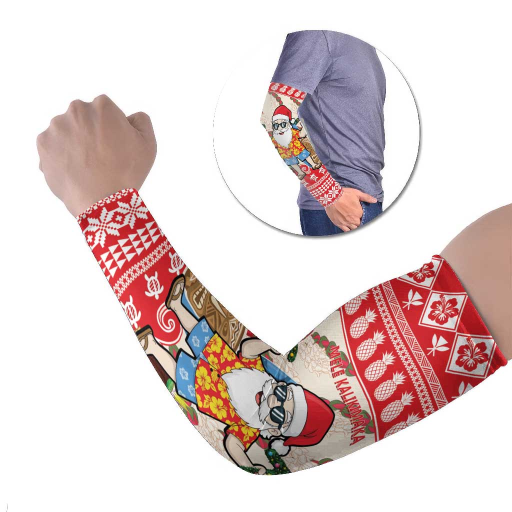Hawaii Christmas Six Seven Arm Sleeves Mele Kalikimaka Funny Santa 67 Gen Alpha Slang - Polynesian Pride
