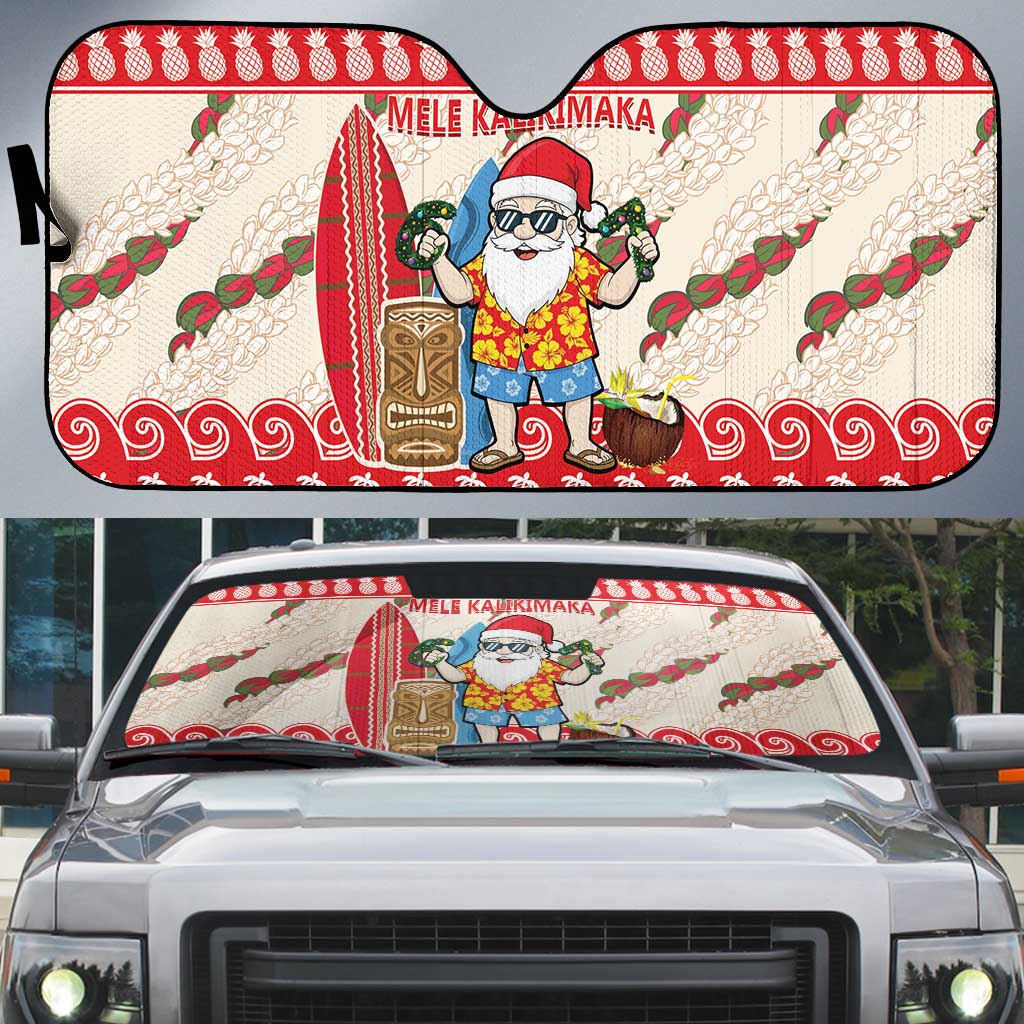Hawaii Christmas Six Seven Auto Sun Shade Mele Kalikimaka Funny Santa 67 Gen Alpha Slang - Polynesian Pride